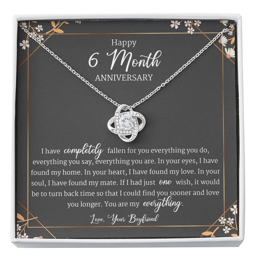 6 Month Anniversary Gift for Her, Gift for Wife/Girlfriend, Love Knot Necklace - Standard Box