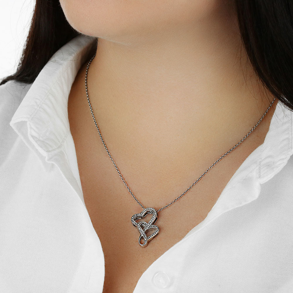 Mommy to Be, Make Some Memories. Double Heart Necklace
