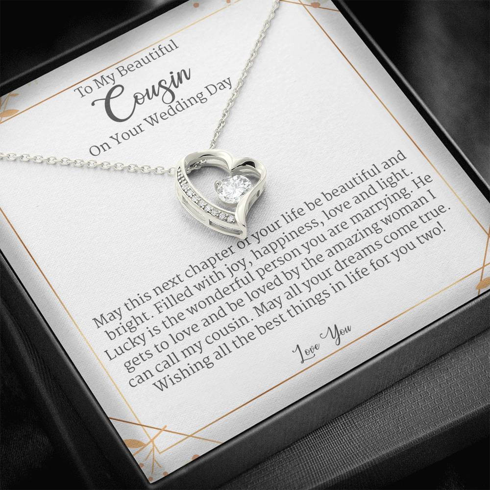 Wedding Gift Set Box To Cousin Bride On Wedding Day, Forever Love Necklace