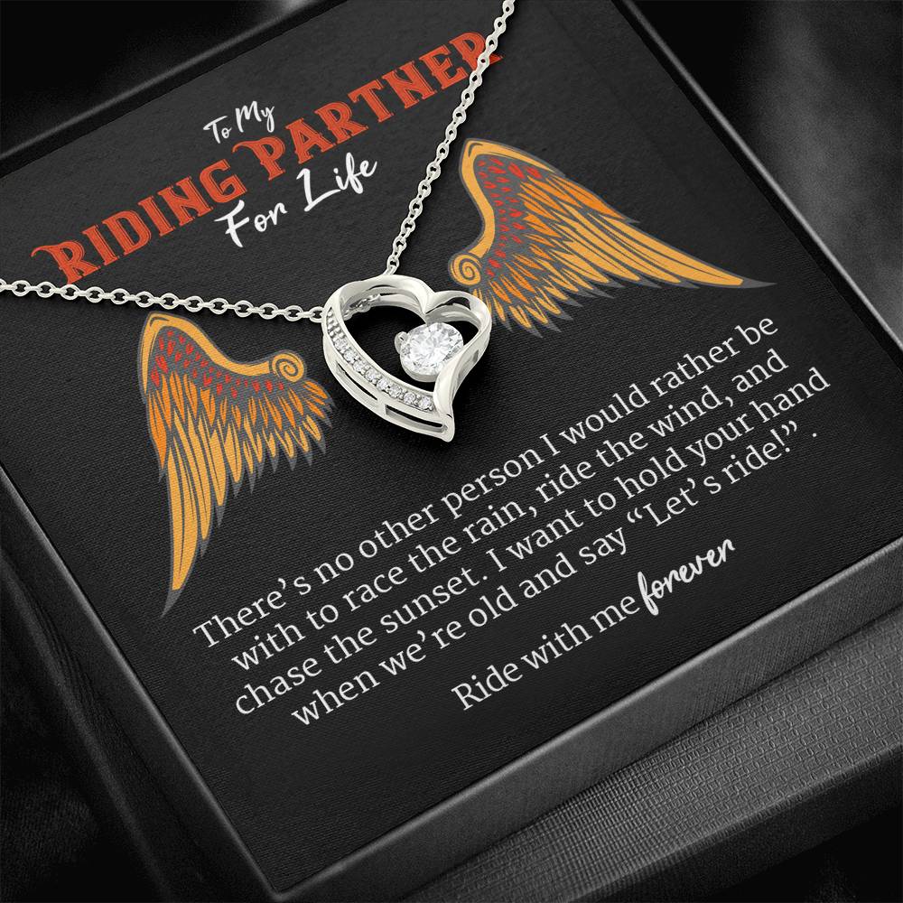 Biker Jewelry, Motorcycle Gifts, Gifts For Motorcycle Lovers, Gifts For Motorcycle Rider, Riding Partners For Life Forever Love Necklace