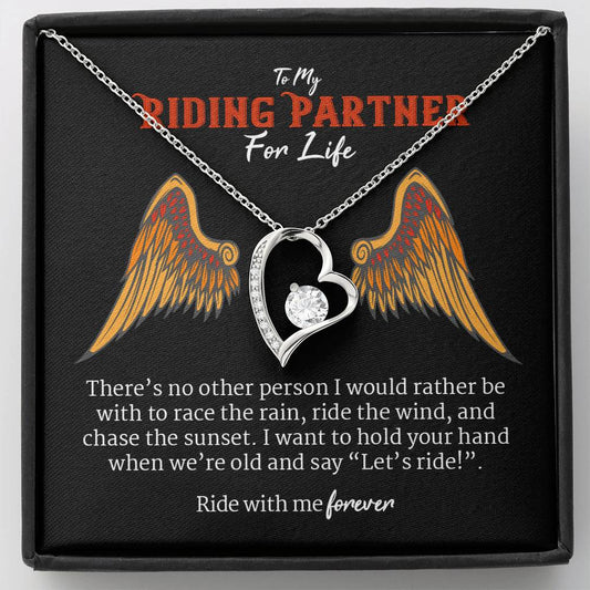 Biker Jewelry, Motorcycle Gifts, Gifts For Motorcycle Lovers, Gifts For Motorcycle Rider, Riding Partners For Life Forever Love Necklace