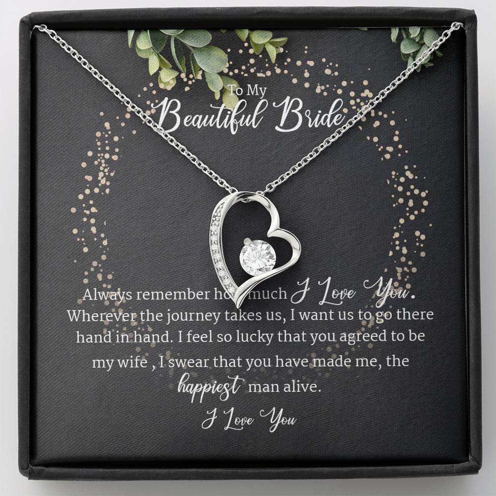 Beautiful Bride From Groom Forever Love Necklace Agreed To Be My Wife