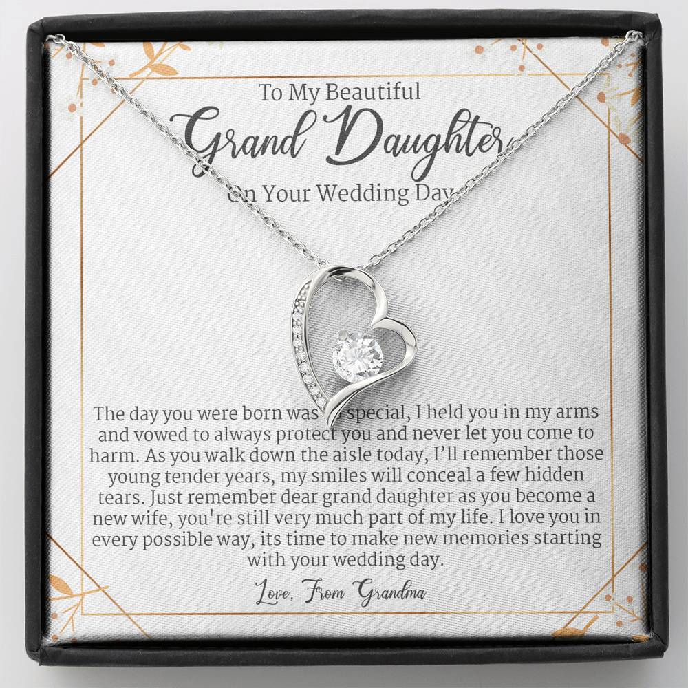 Granddaughter Wedding Gift from Grandma, Wedding Gift from Grandmother to Granddaughter, Forever Love Necklace