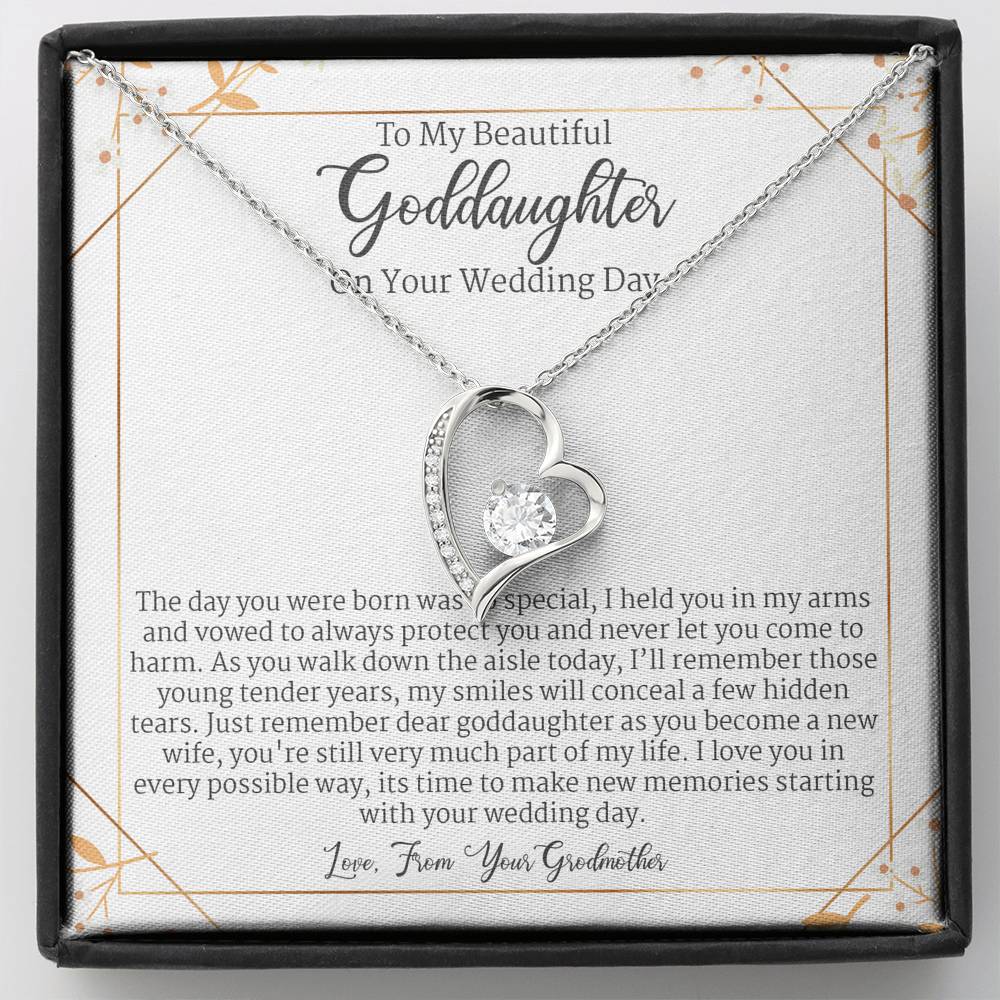 Godmother Goddaughter Necklace Gift On Wedding Day, Godmom Gift For Bride, Forever Love Necklace