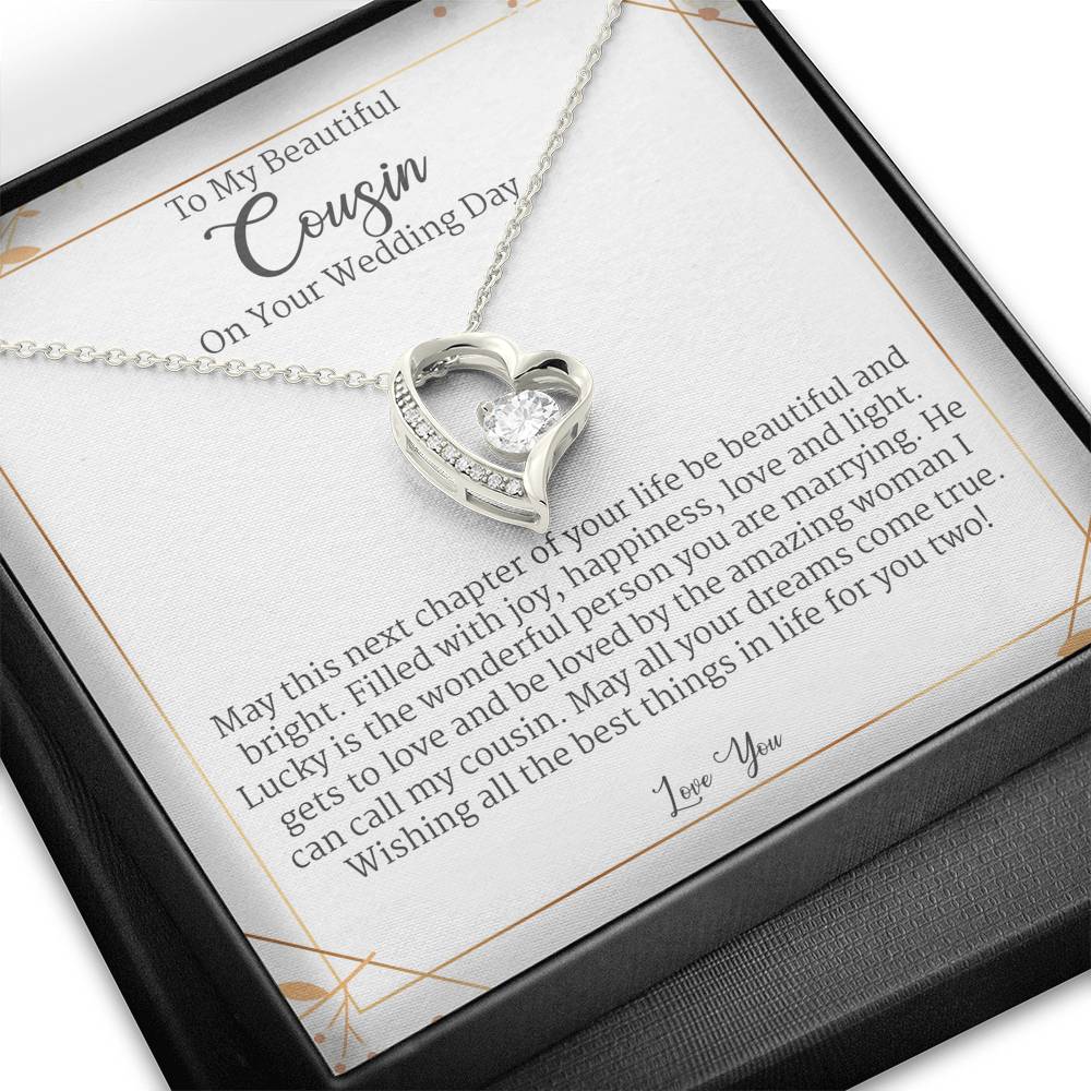 Wedding Gift Set Box To Cousin Bride On Wedding Day, Forever Love Necklace