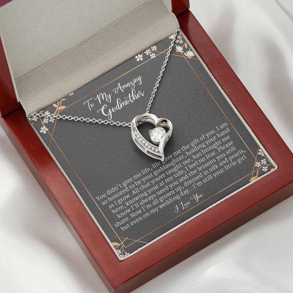 Godmother Necklace From Bride Goddaughter On Wedding Day, Forever Love Necklace