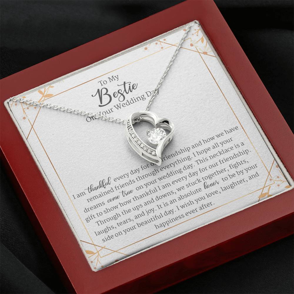 Best Friend Wedding Gift to Bride, to My Best Friend on Her Wedding Day Forever Love Necklace
