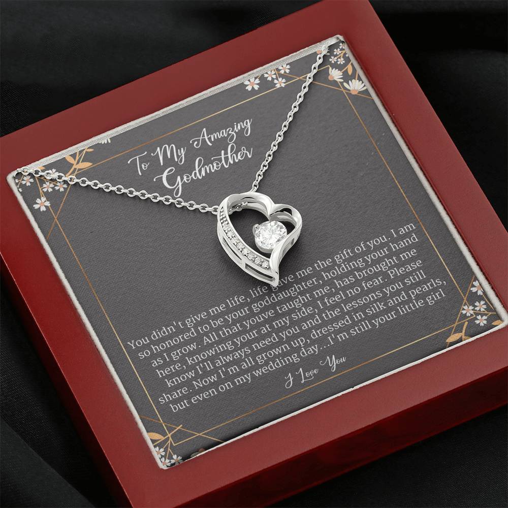 Godmother Necklace From Bride Goddaughter On Wedding Day, Forever Love Necklace