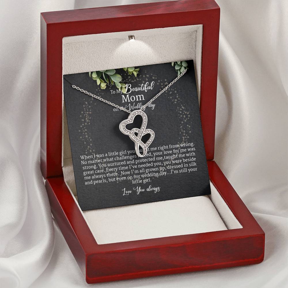 Mother Of The Bride Gift Necklace From Daughter Bride Double Heart