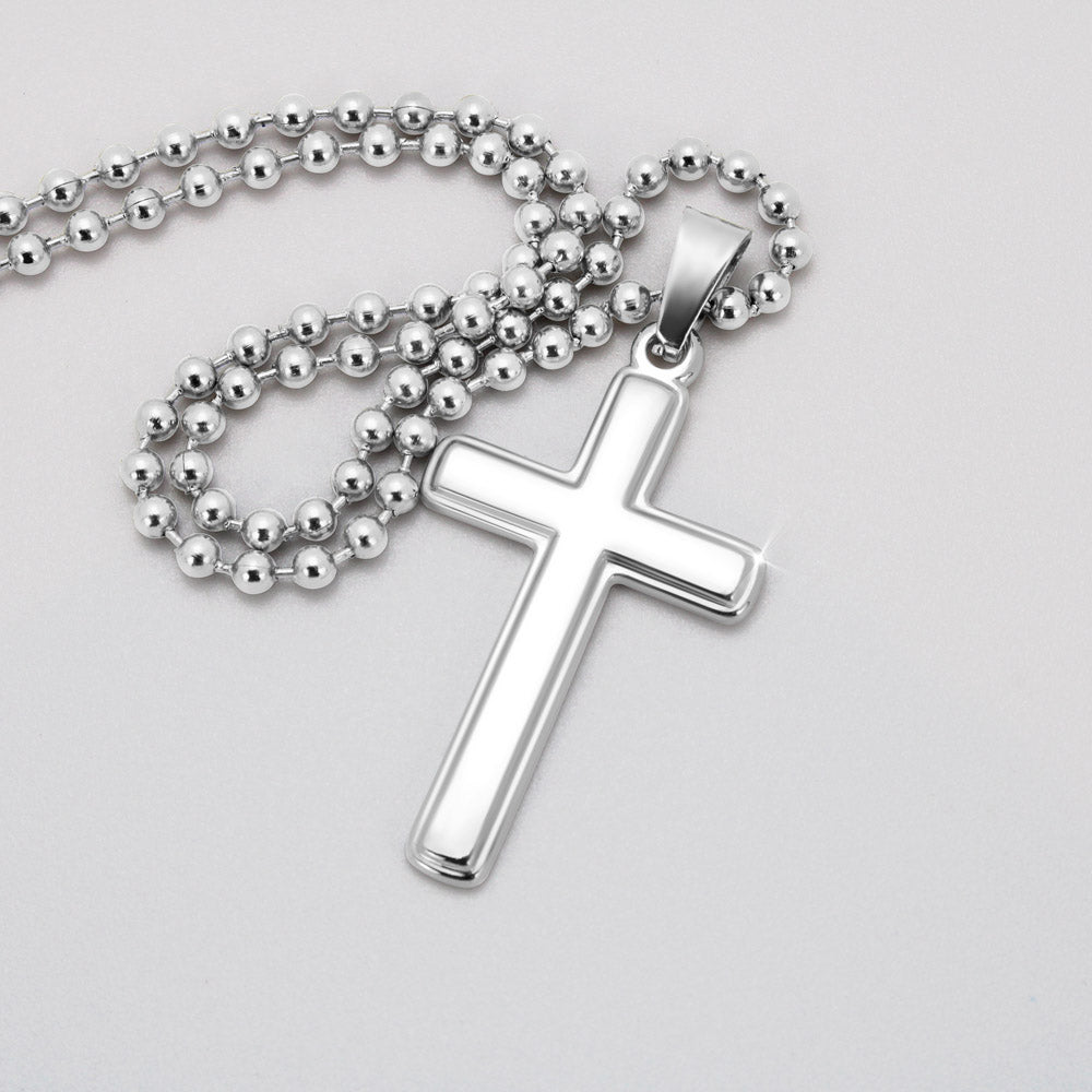 Fourth (4 Year) Anniversary Gift For Him, Boyfriend/Husband Gift, Engraved Cross Necklace