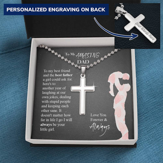 My Best Friend The Best Father Cross Necklace