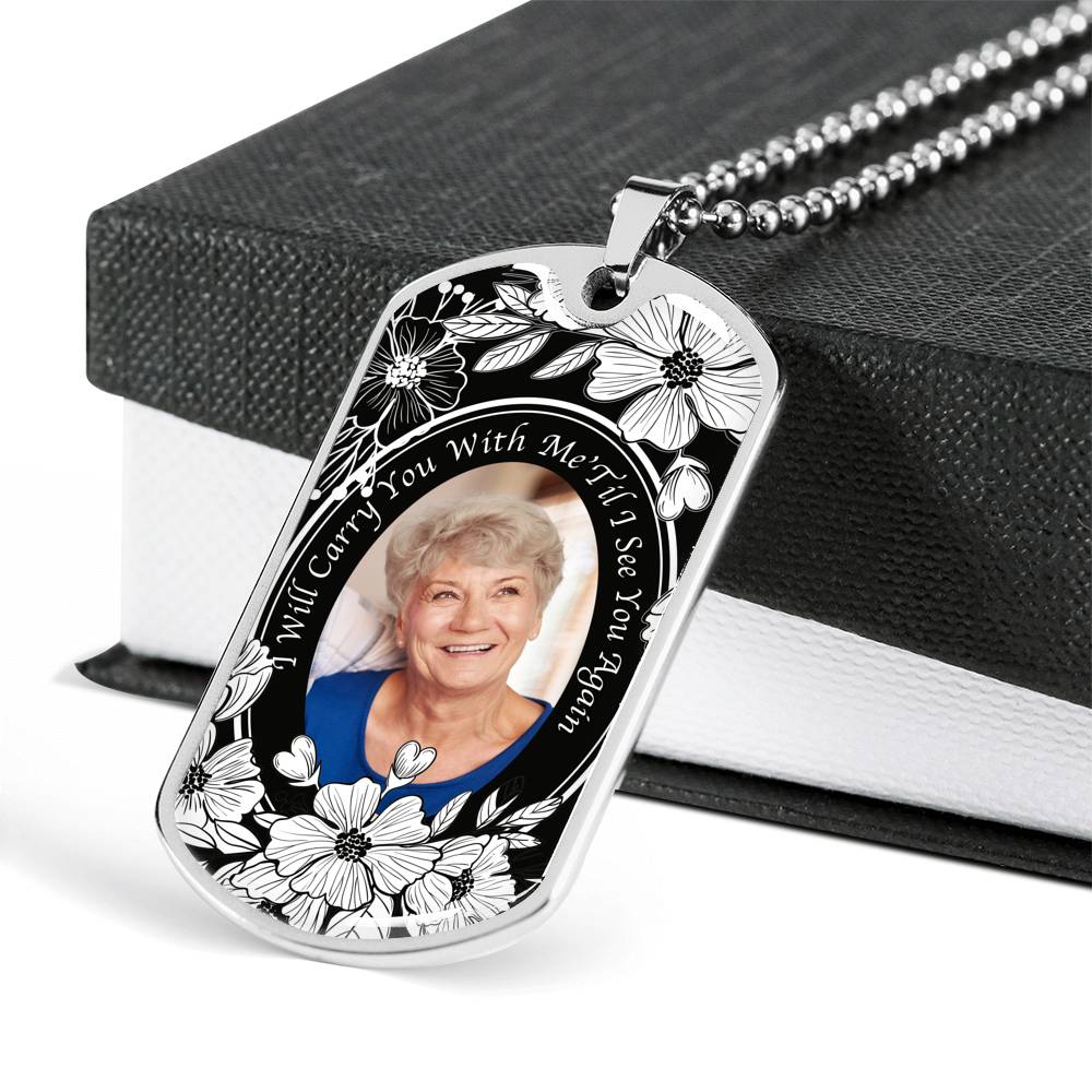 Personalized Memorial Jewelry For Men Dog Tag Necklace | Until I See You Again