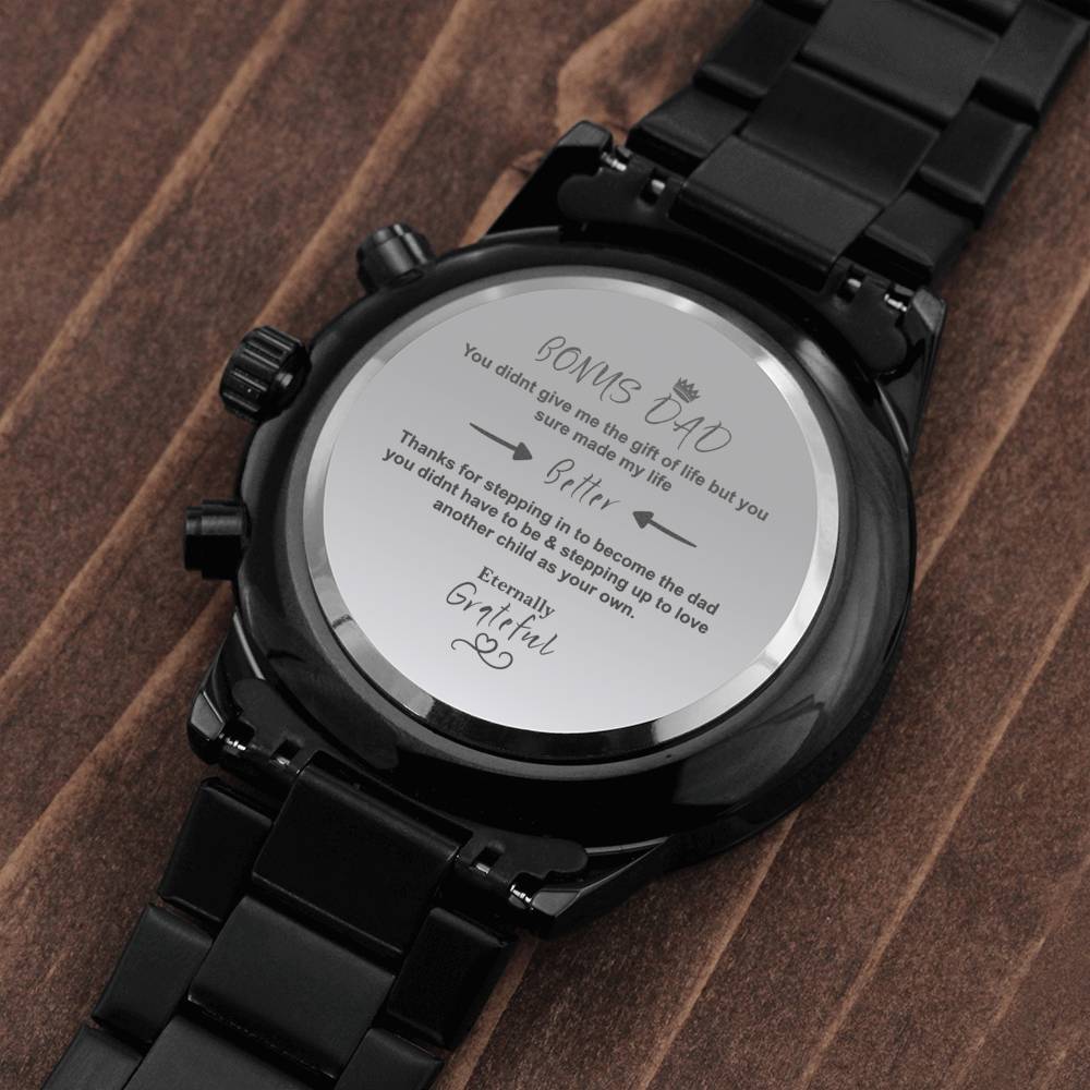 Stepdad Bonus Dad Engraved Watch Fathers Day | Stepping in, Stepping Up