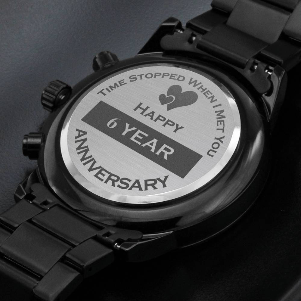 Sixth (6 Year) Anniversary Gift For Him, Boyfriend/Husband Gift, Engraved Personalized Watch
