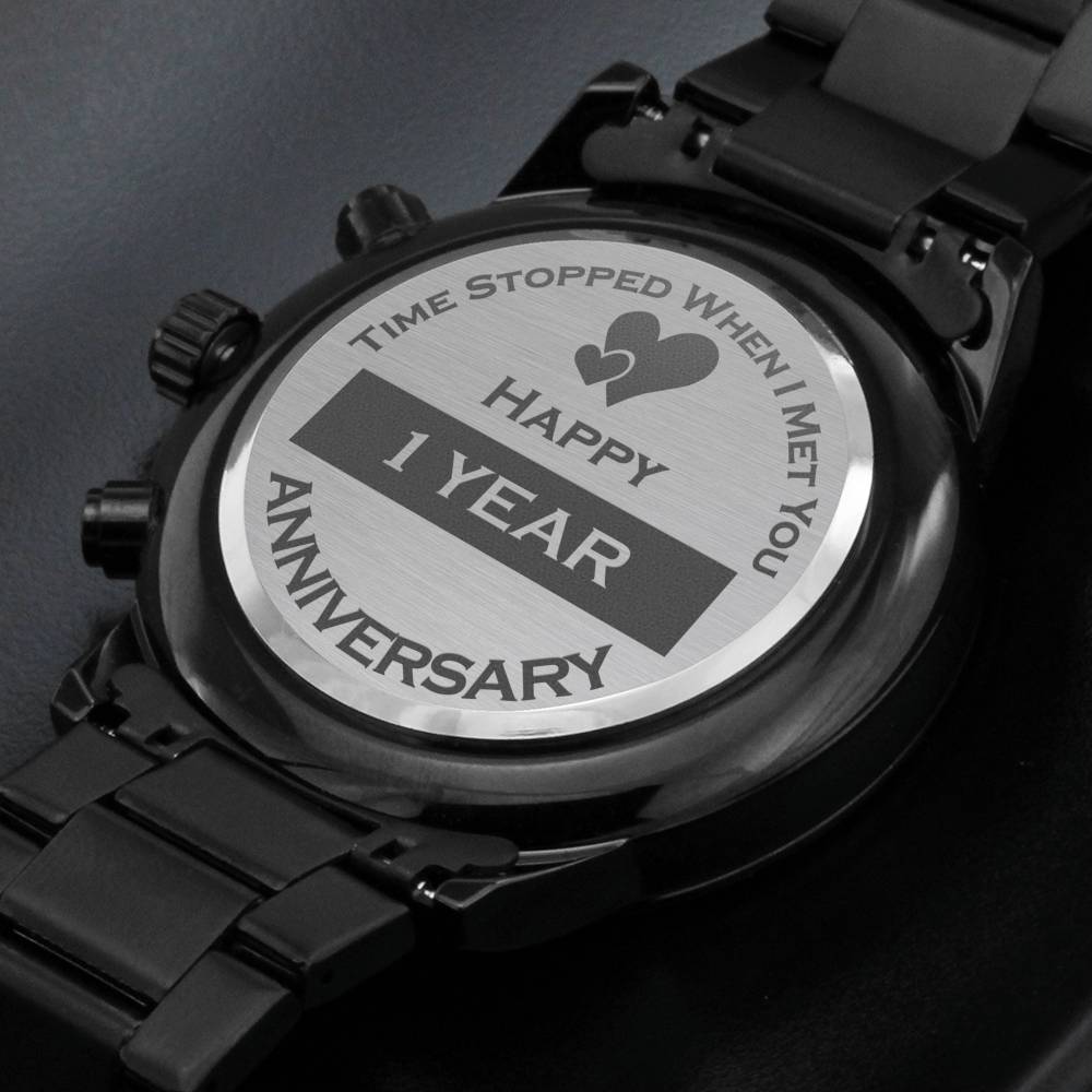 First (1 Year) Anniversary Gift For Him, Boyfriend/Husband Gift, Engraved Personalized Watch