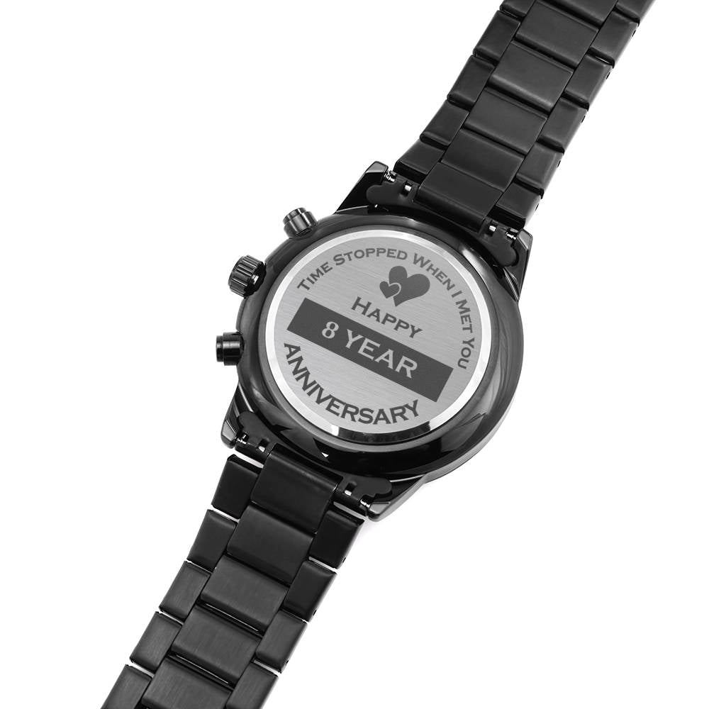 Eighth (8 Year) Anniversary Gift For Him, Boyfriend/Husband Gift, Engraved Personalized Watch