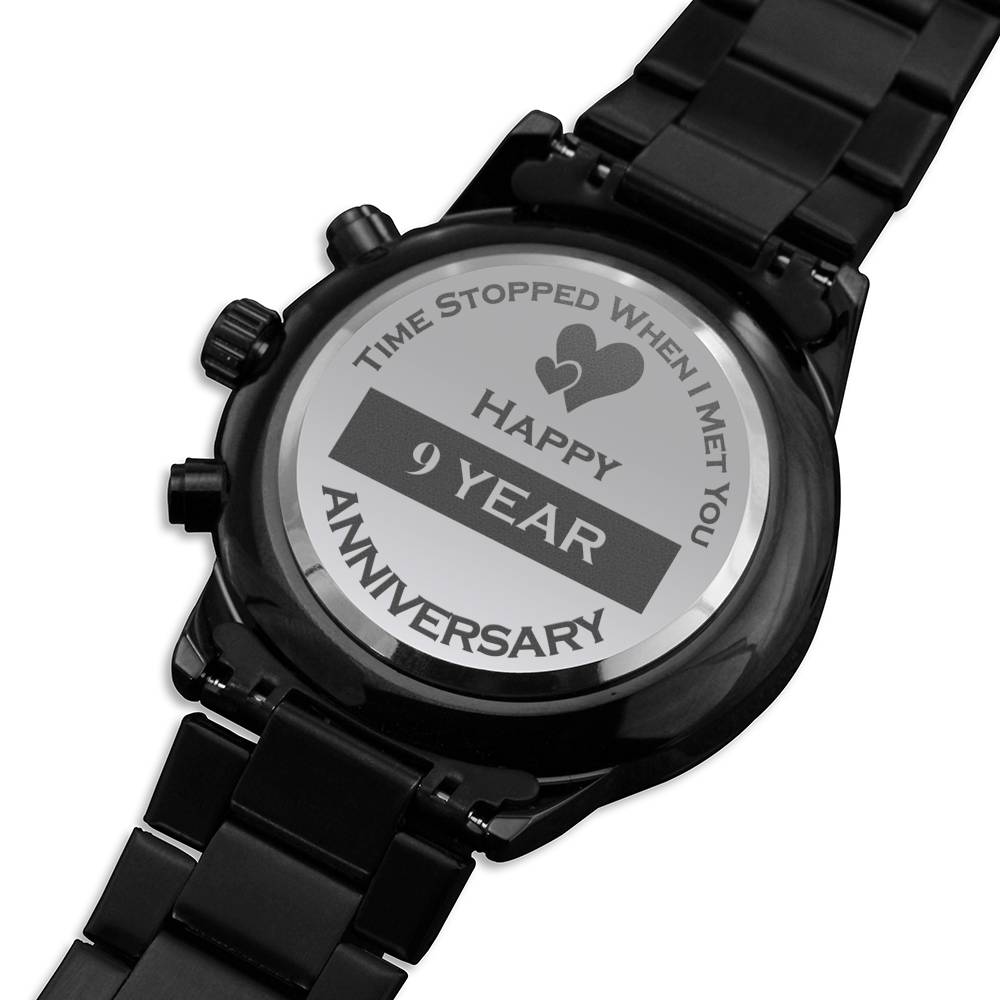 Ninth (9 Year) Anniversary Gift For Him, Boyfriend/Husband Gift, Engraved Personalized Watch