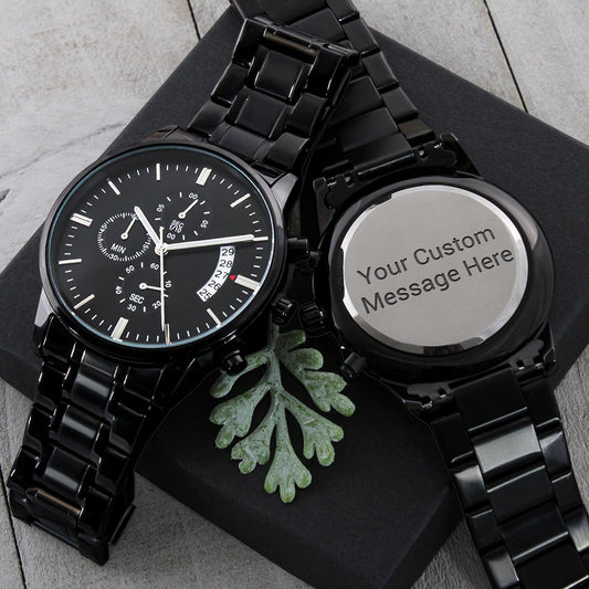 Personalized Engraved Watch, Anniversary, Christmas, Birthday Gift | Customize Message On Back