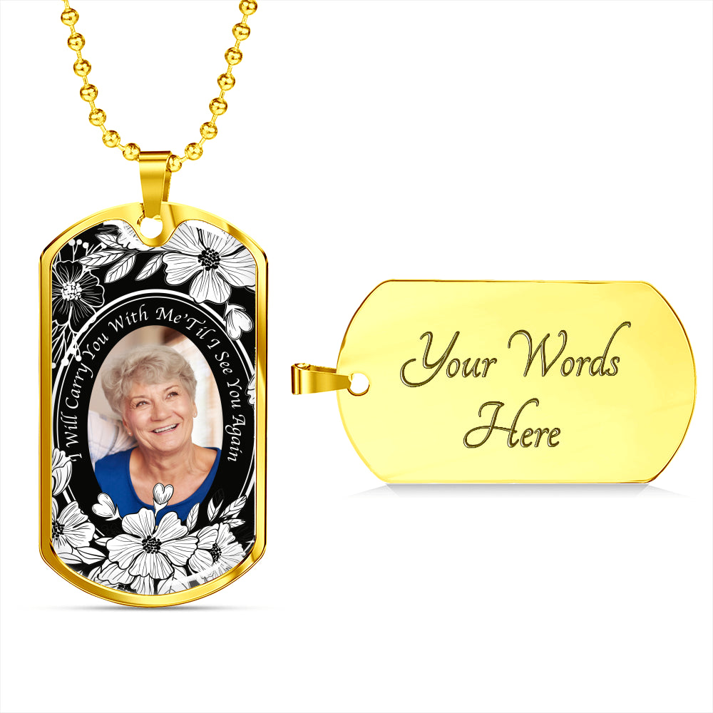 Personalized Memorial Jewelry For Men Dog Tag Necklace | Until I See You Again