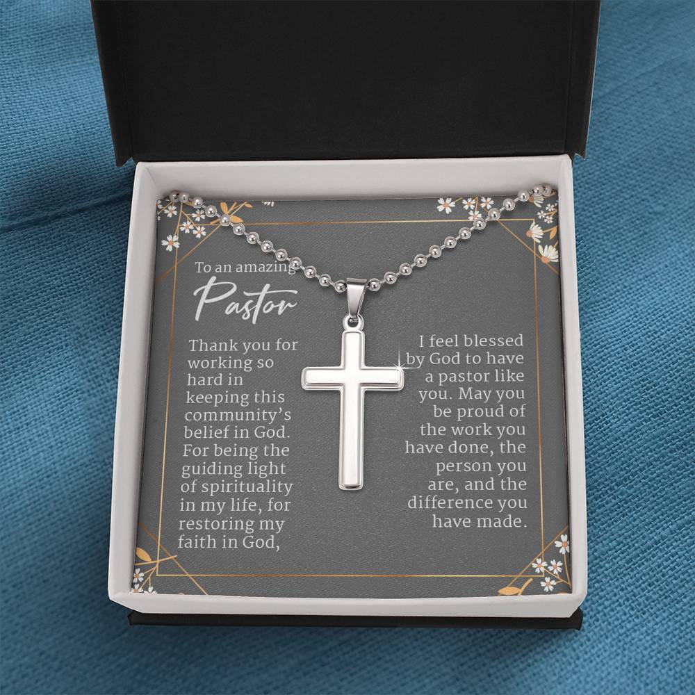 Pastor Appreciation Gift, Christian Gift, Custom Personalized Gift For Priest, Gift For Pastor, Cross Necklace, Pastor Birthday Gift