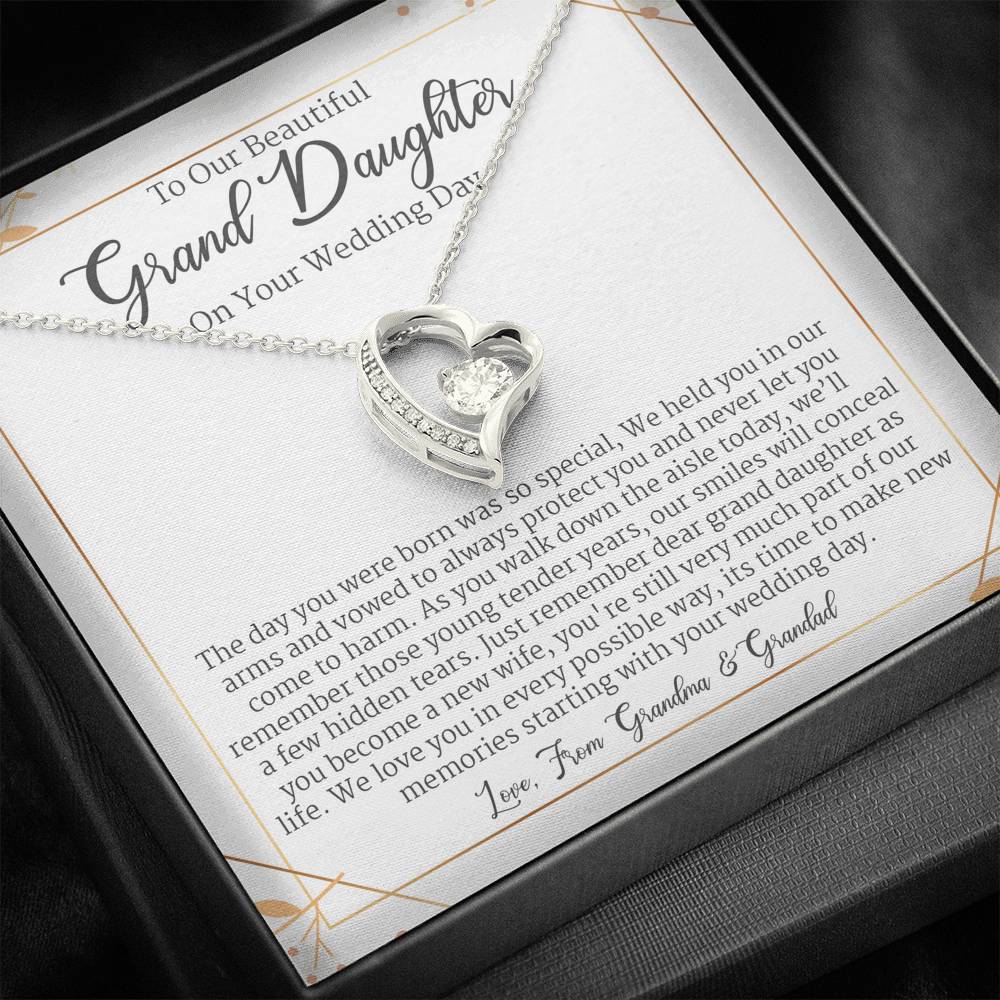 Gift for Granddaughter on Wedding Day, Gift from Grandmother of the Bride, Forever Love Necklace