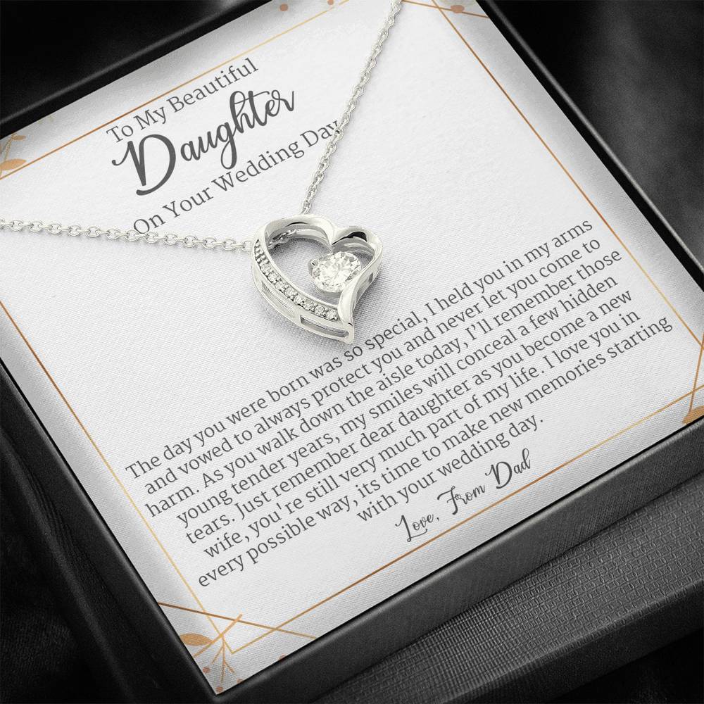 Father's Gift To Daughter On Wedding Day, Wedding Gifts From Parents To Daughter, Interlocking Heart Necklace