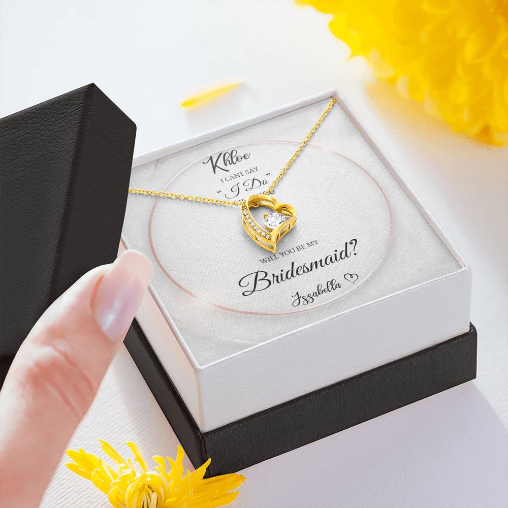 Bridesmaid Proposal, Bridesmaid Necklace, Bridemaid Gift From Bride To Be, Forever Love Necklace