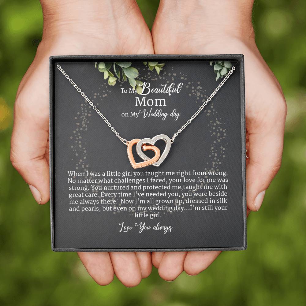 Mother Of The Bride Gift Necklace From Daughter Bride Interlocking Heart