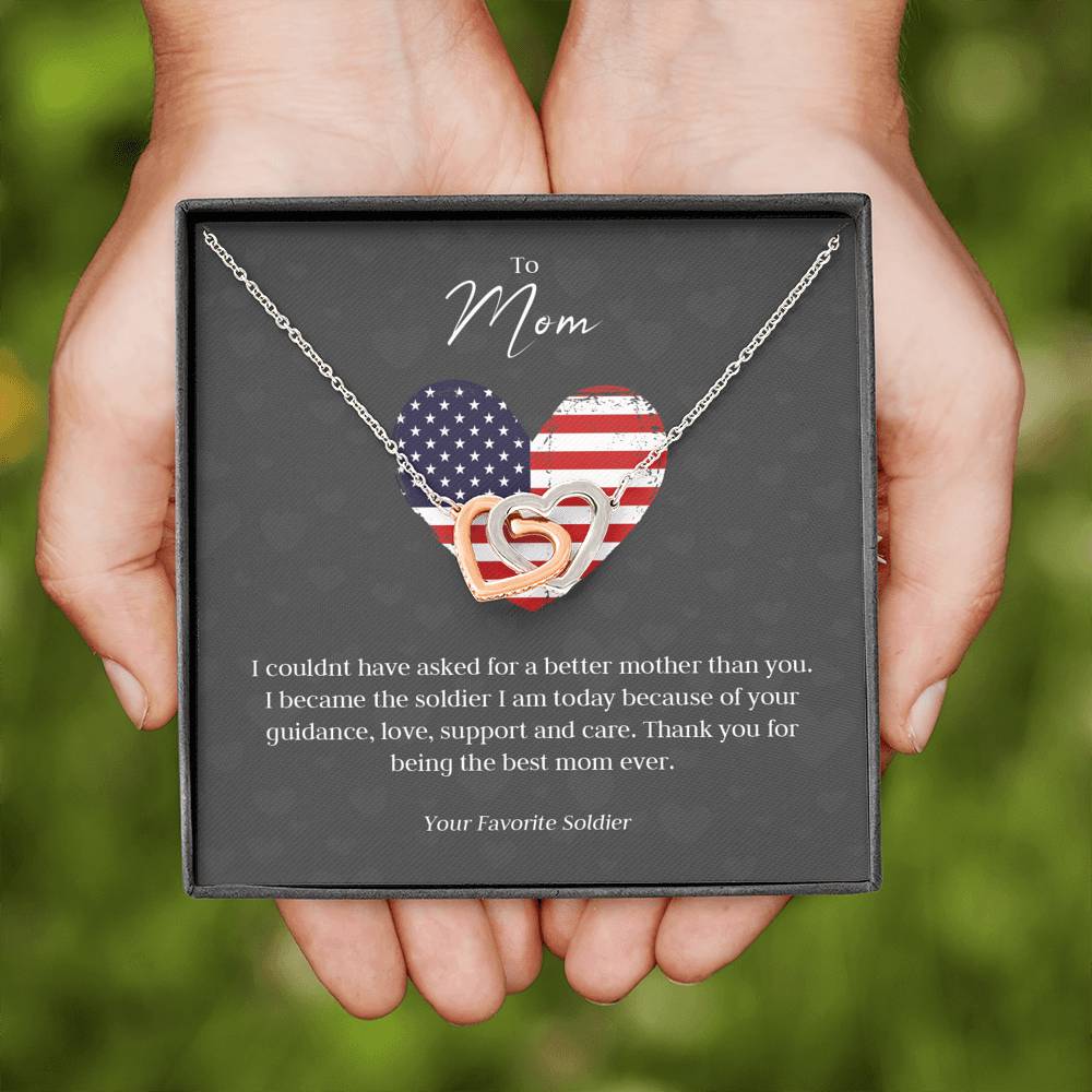 Became A Soldier Mom Heart Necklace