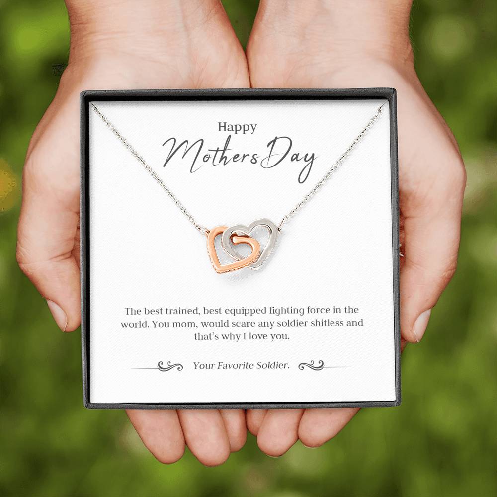 Scary Army Mom Heart Necklace