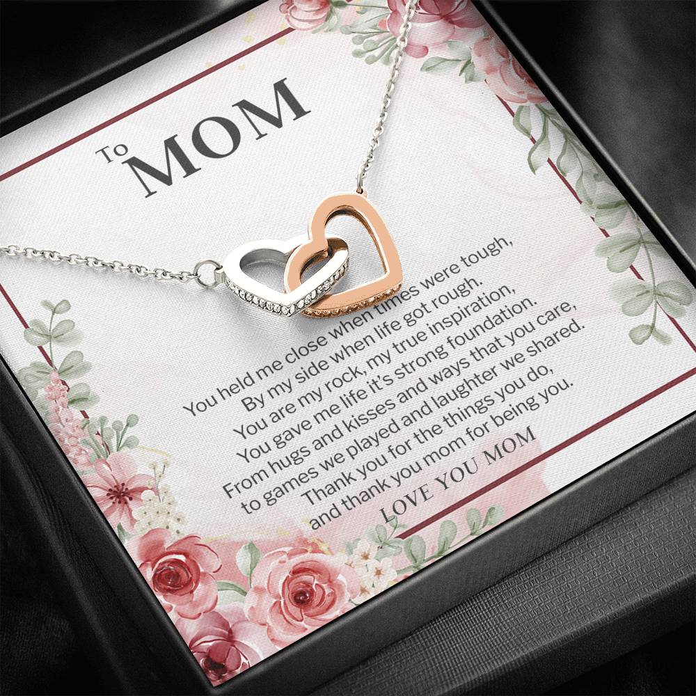 Mom, My Inspiration, Interlocking Heart Necklace