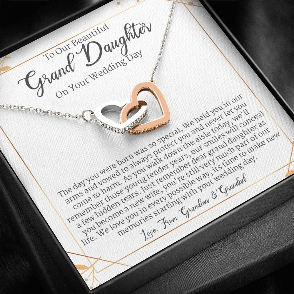 Special Wedding Gifts for Granddaughter, Gift from Grandmother of the Bride Interlocking Heart Necklace
