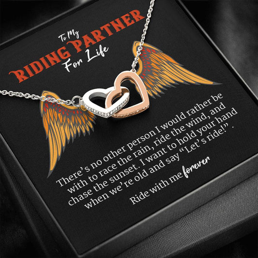 Biker Jewelry, Motorcycle Gifts, Gifts For Motorcycle Lovers, Gifts For Motorcycle Rider, Riding Partners For Life Interlocking Heart