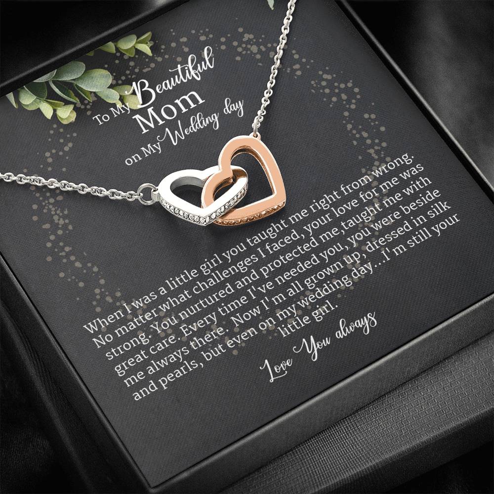 Mother Of The Bride Gift Necklace From Daughter Bride Interlocking Heart