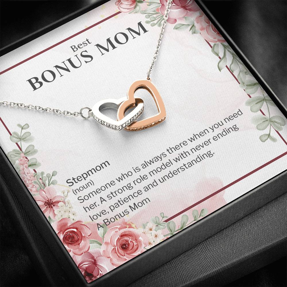 Bonus Mom Stepmom. Interlocking Heart Necklace