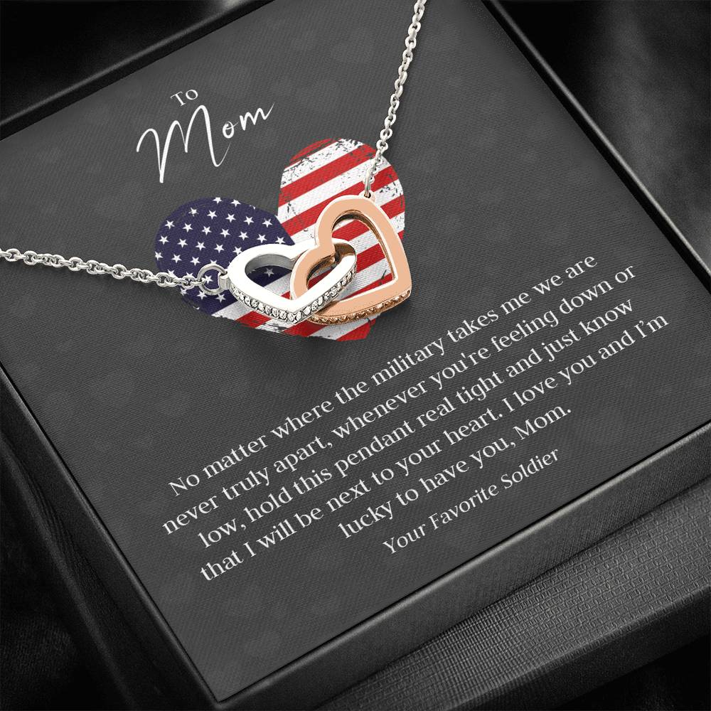 Military Takes Me Mom Heart Necklace