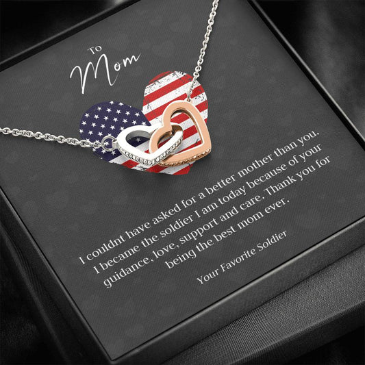 Became A Soldier Mom Heart Necklace