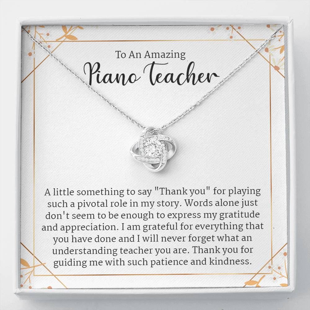 Thank Jewelry Gift For Piano Teacher, Piano Gifts For Teacher, Piano Jewelry Necklace