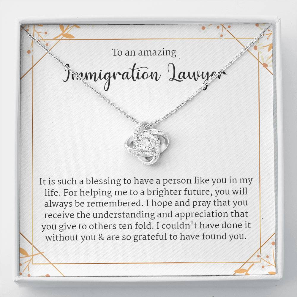 Immigration Lawyer Gift, Thank You Gift Necklace
