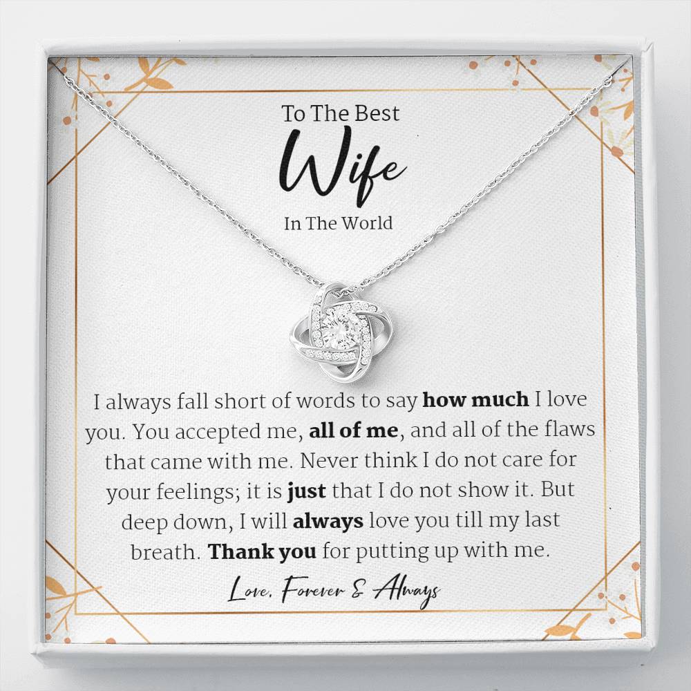 Love Knot, To My Wife Necklace Anniversary Gift For Wife, Birthday Gift For Wife, Gift For Wife, Necklace For Wife, Gift For Wife Birthday