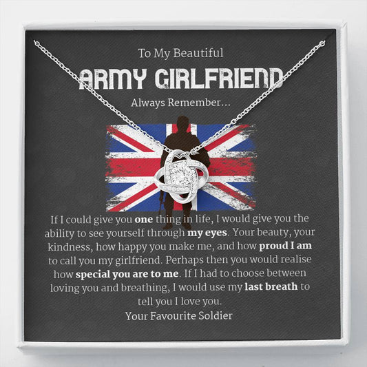 To My Military Girlfriend Necklace, To My UK Army Girlfriend, Anniversary Gift for Girlfriend, Girlfriend Gift, Necklace for Girlfriend