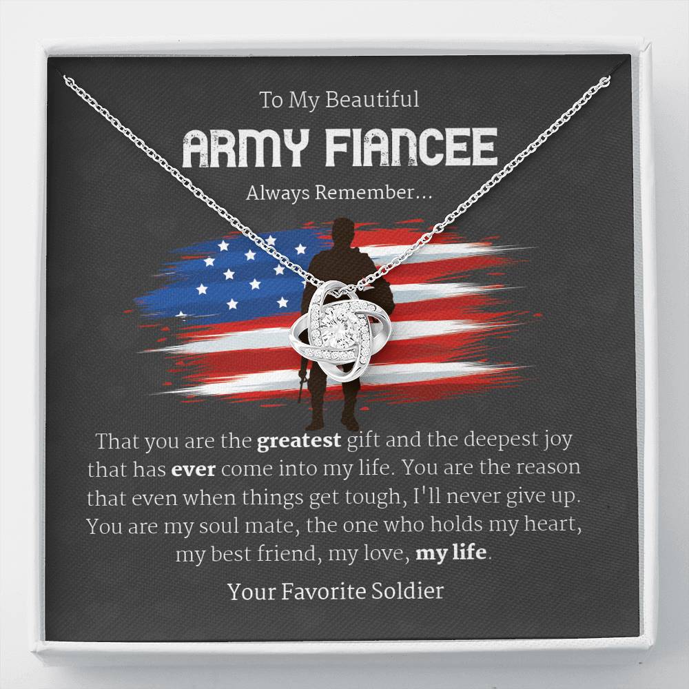 To My Army Fiancee Necklace, US Army Bride to be Gift, Romantic Fiancee Jewelry, Necklace