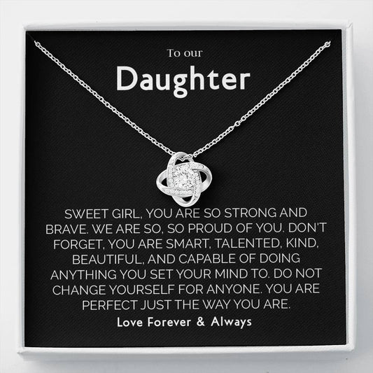 Gift for Daughter from Mom Dad, Birthday, Christmas, Graduation Gift for Daughter To Our Daughter Necklace T-0087