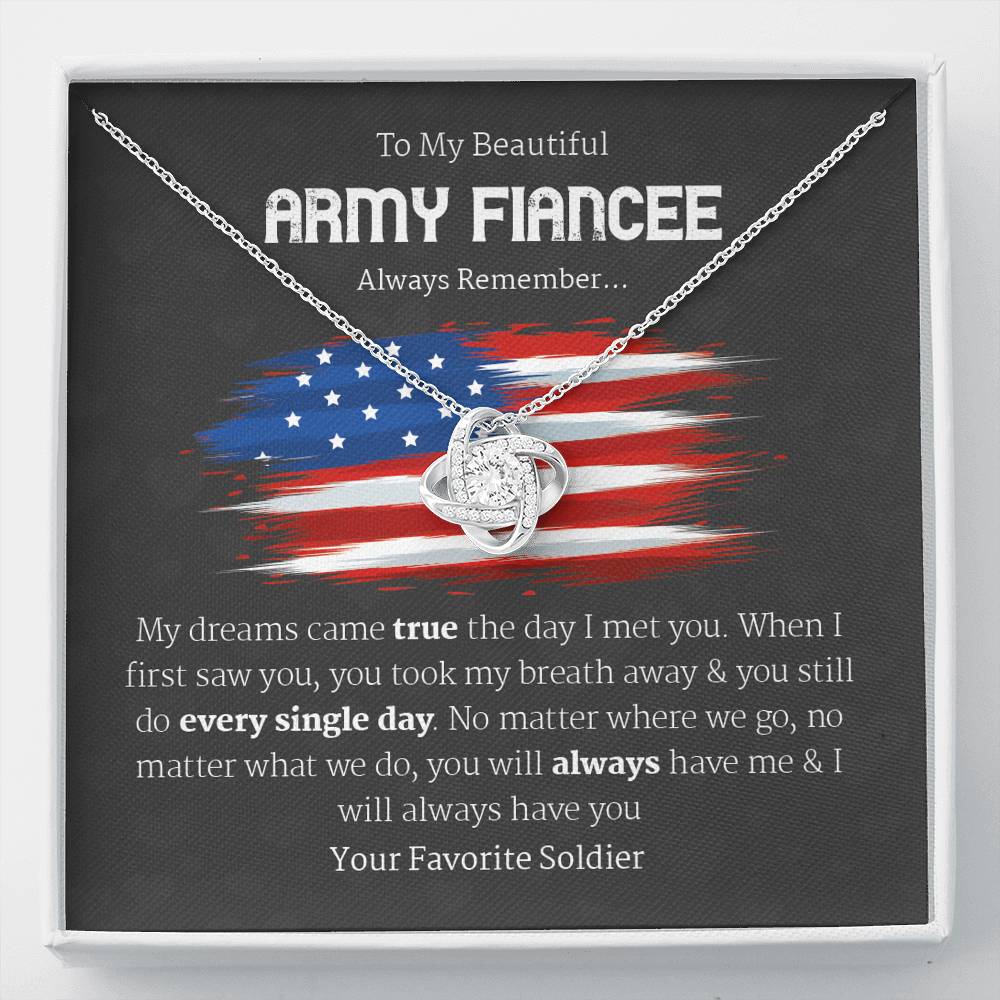 To My US Army Fiancee Necklace, Bride to be Gift, Romantic Fiancee Jewelry, Necklace for Fiancee, Engagement Gift For Her, Future Wife Birthday Gift