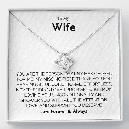 To My Wife Necklace - Anniversary, Birthday, Christmas Gift for Wife, Necklace for Wife, Gift for Wife Birthday T-0060
