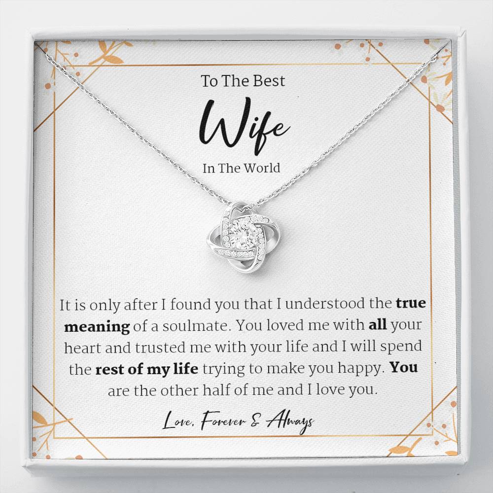 Personalised Wife Gift - Wife Necklace, Wife Birthday Gift, Anniversary Gift for Wife, Necklace Gift for Wife, wife necklace message card
