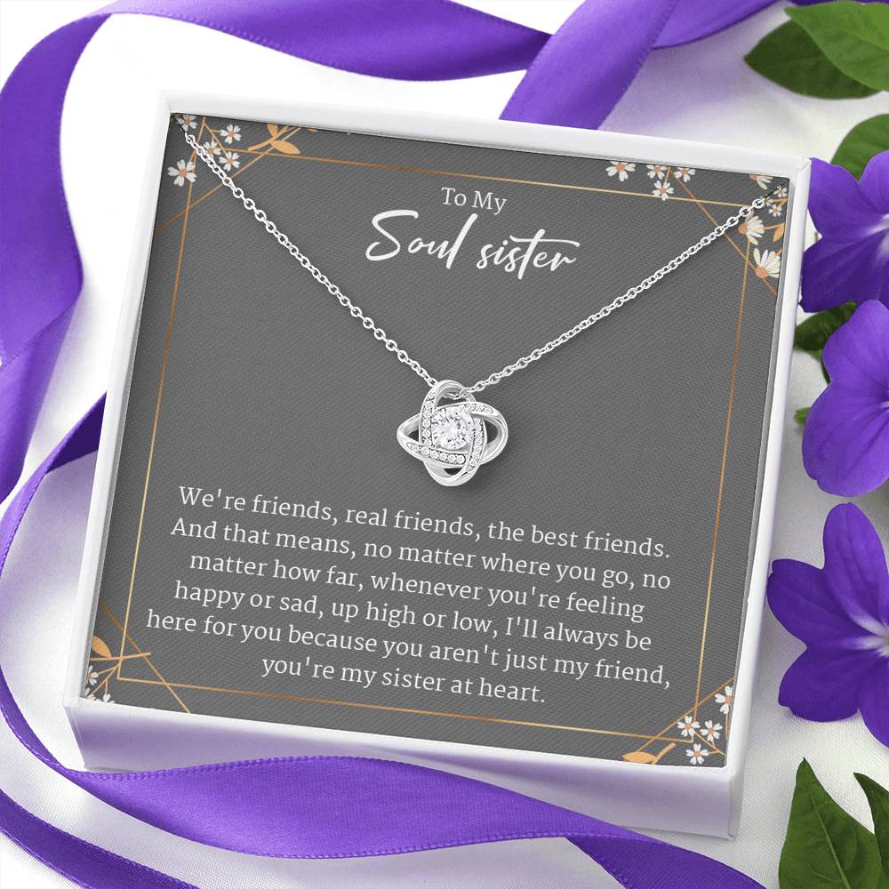 Soul Sisters Necklace, Best Friend Gift Jewelry, BFF Necklace, Long Distance, Quotes, Friends Forever,