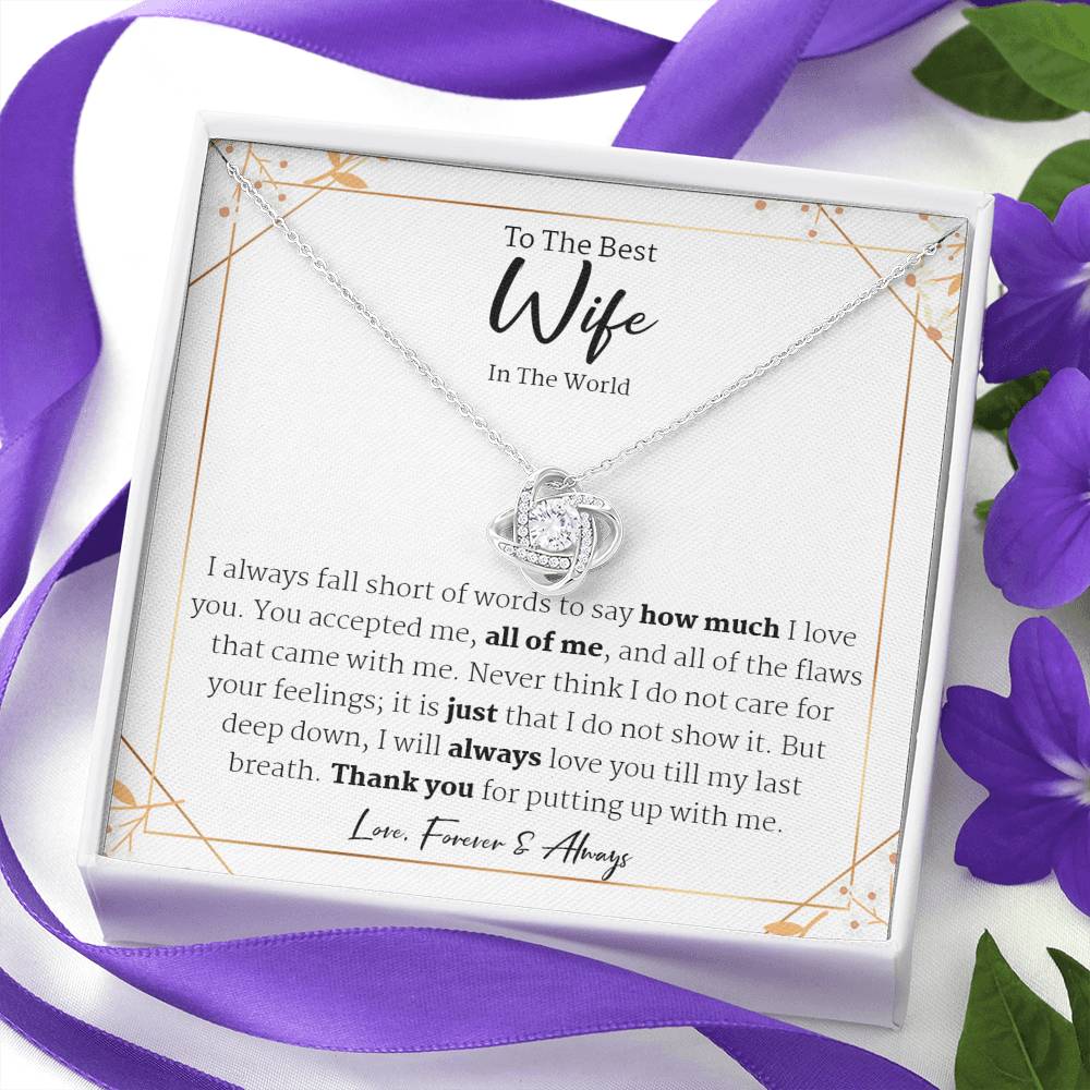 Love Knot, To My Wife Necklace Anniversary Gift For Wife, Birthday Gift For Wife, Gift For Wife, Necklace For Wife, Gift For Wife Birthday