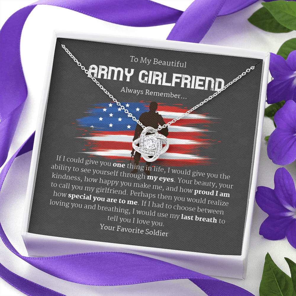 For My US Army Girlfriend Necklace, Gift for Girlfriend, Anniversary Gift for Girlfriend, Girlfriend Gift, Necklace for Girlfriend