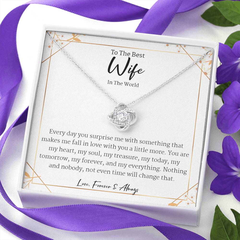 To My Beautiful Wife Necklace - Anniversary Gift for Wife, Birthday Gift for Wife, Gift for Wife, Necklace for Wife,